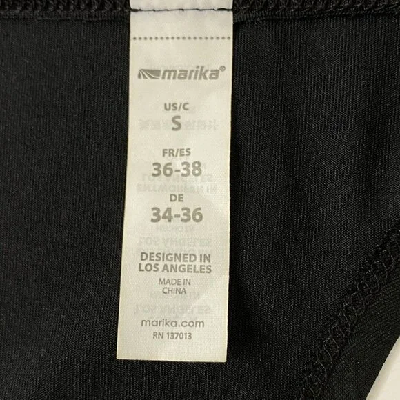 Marika Women's size Small Short Sleeve Open Back Athletic Yoga Top Black - Picture 11 of 12